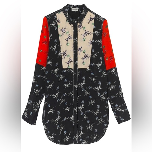 By Malene Birger Tops - Malene Birger Luccah Floral Print Silk Blend Blouse Tunic Size Medium